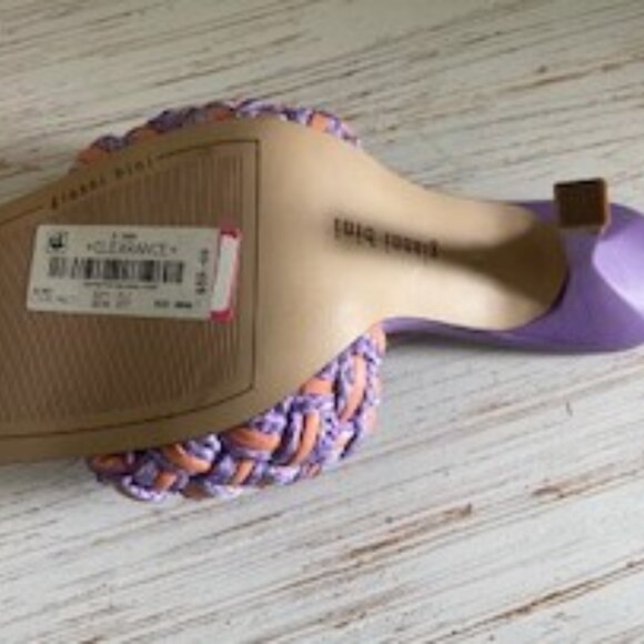 Gianni Bini Women's Bibby Sandals Lilac Woven Leather Corded Square Toe Slip On - Picture 4 of 6
